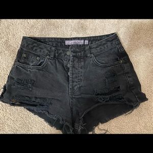 Subdued Vintage Crop Black Jean Shorts